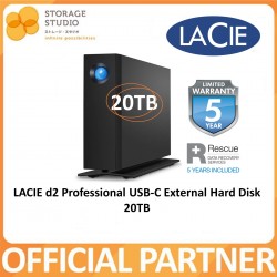 LaCie d2 Professional 20TB External Hard Drive Desktop HDD USB-C 7200RPM. Singapore Warranty 5 year *LaCie Official Partner*